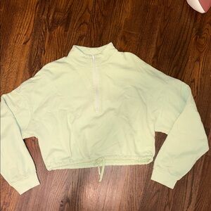 LNA Light Green Zip-Up Top